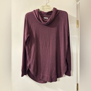 Elegant Plum Cowl Neck Sweater